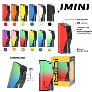 Original Imini Mod Battery 500mAh with Childproof Switch Bottom Adjustable Voltage Battery for 510 Vape Cartridge Metal Plastic Version Manufacturer Supply