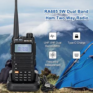 Walkie Talkie Retevis RA685 Ham Estações de rádio bidirecionais Walkie talkies de longo alcance Profissional UHF VHF USB Tipo C Carregador 5W CHIRP 230731