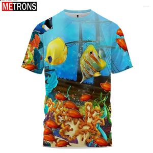 Herr t-skjortor sommarmönster t-shirt casual tryck harajuku personlig rund hals kort ärm extra stor hawaiian 6xl under vattnet