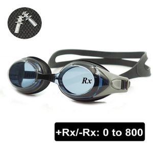 Optische Schwimmbrille + Rx -Rx verschreibungspflichtige Schwimmbrille für Erwachsene und Kinder, unterschiedliche Stärke, jedes Auge mit kostenlosen Ohrstöpseln