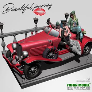 Brinquedos para veículos YUFAN MODELO 135 Soldado de beleza de resina e kits de modelo de carro figura incolor automontado YFWW2188 230731