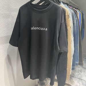Высококачественная модная брендовая дизайнерская мужская футболка Balencaga, известная дизайнерская футболка из хлопка с 2B печатными буквами, модная мужская женская футболка для спорта, туризма и отдыха