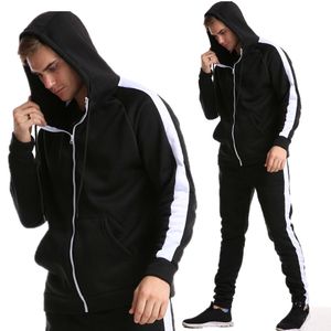 Men's Hooded Sweatshirt Set Sports Trend Fashion Casual Simple Plus Size Fleece Hoodie