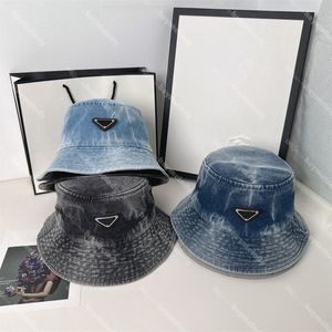 Brand Denim Gradient Bucket Hats Triangle Icon Fisherman Hat Designer Men Women Caps Hats