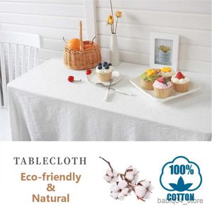 Table Cloth Cotton Fabric Table Cloth Washable White Tablecloth for Wedding Party Dining Banquet Decoration Luxurious Table Cover Picnic Mat R230819