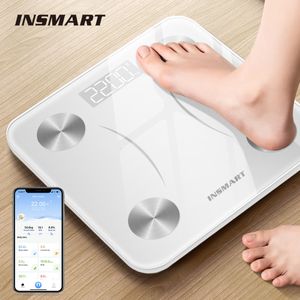 Andra hälsoskönhetsartiklar Insmart Body Fat Scale Digital Smart Scales BluetoothCompatible Wireless Badrumsvikt LCD Display Composition Analyzer 230801