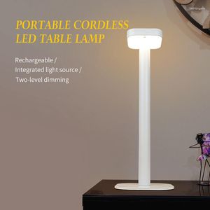 Table Lamps LED Aluminum Alloy Waterproof Desk Lamp Touch Dimming Rechargeable Metal Dinner Bar For Living Room Restaurant