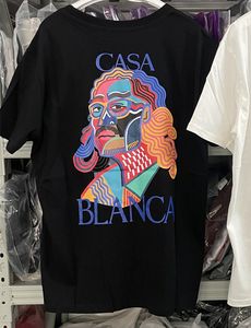 A Men Tshirts Summer Casablanca tshirts رسالة عالية الجودة طباعة الأكمام قصيرة قمم القميص Casablanc Cotton Tirt للرجال القميص Casablancas 157