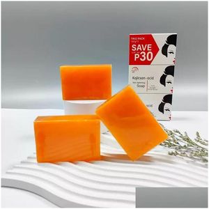 Sabonete artesanal 3X100G Kojie San Clareamento da pele Descoloração Ácido kójico Sabonetes de glicerina Drop Delivery Saúde Beleza Banho Corporal Dht7V