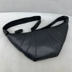 Borsa croissant Lemaire Christophe Lema Horn Bun Kesong Pelle di pecora One Oblique Span Dumpling Piccola borsa a tracolla in vera pelle Borse ascellari