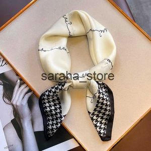 Scarves 2023 Luxury Silk Square Scarf Women Print 70cm Satin Neckerchief Spring Hair Band Foulard Bandana Echarpe Tie Shawl Wraps J230801