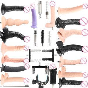 Vibradores Sex Machine Vac-u-Lock Attachments Opcional Ventosa Plugue Rápido Macho Turn Canon Feminino Cabeça Mola Conector Brinquedos Dildo de Metal 230801