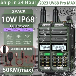 Walkie Talkie 2023 Baofeng UV 68 Pro Max V2 10W IP68 Long Range Waterproof CB Two Way Radio UV9R UV5R UV16 10R MAX Power 230731
