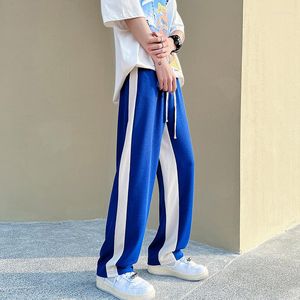 Männer Hosen Blau Weiß Casual Männer Mode Übergroßen Breite Bein Streetwear Hip-hop Lose Gerade Herren Jogger Hosen