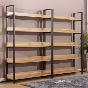 Multi-Tier Steel-Wood Display Shelf for Cosmetics and Shoes, Versatile Storage Organizer Cabinet in Neutral Finish
