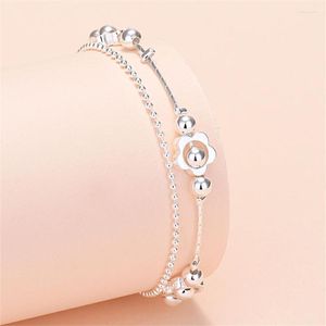 Link Bracelets Minimalist Design Bell Heart Bracelet Star Flower Mouse Jewelry Versatile Silver Gift