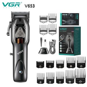 Aparador de cabelo VGR DLC Lâmina Máquina de cortar cabelo profissional 9000RPM Motor magnético Aparador de cabelo Máquina de corte de cabelo sem fio Máquina de cortar cabelo para homens V653 230731