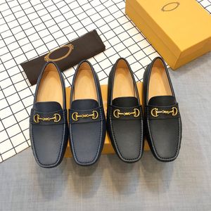brand Metal buckle Peanie Leather convenient casual Driving Shoes Korea Men's Suede Loafers Set foot Doug Leather Soles Fashion Breathable