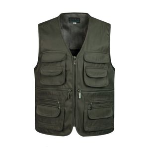Men's Vests Men Multi-Pocket Classic Waistcoat Male Sleeveless Unloading Solid Coat Work Vest Pographer Tactical Mesh Vest Jacket 230731