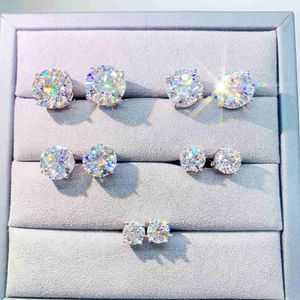 Luxus Diamant Vvs Moissanit Runde Stud Ohrringe S925 10k 14k 18k Solid Gold Stud Ohrringe Frauen Männer moissanite Ohrringe