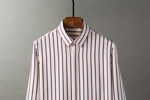 Nya Red Blue Stripe Male Shirts Luxury Long Sleeve Casual Streetwear Mens Dress Shirts Fashion Slim Fit Party Man Shirts 4xl