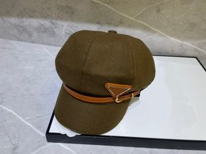 Lüks bayanlar askeri şapka bayanlar sekizgen şapka tasarımcısı erkekler ve kadınlar moda tasarımı örgü şapkalar sonbahar yün kapağı harf jacquard unisex sıcak şapka-kk78