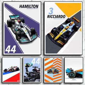 Racing Car Canvas Painting Wall Art Aesthetic Motorsport Decoration Car Team Posters Boy's Living Room Decor Gift For Friend w06