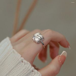 Collane con ciondolo Anello di perle artificiali Aperto Gioielli da dito eleganti da donna moderna