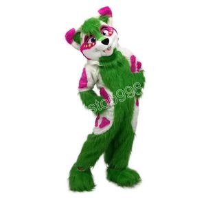 Green Foxhound Mascot Costume Performance Simulation Cartoon Anime Theme Character vuxna storlek Jul utomhus reklamdräkt kostym