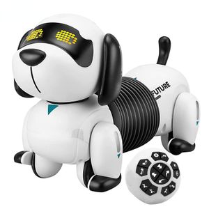 電気RC動物リモートコントロールロボット子犬犬RCインタラクティブスマートエレクトロニック子供向けのサウンド230801のプログラム可能なペットを歌う
