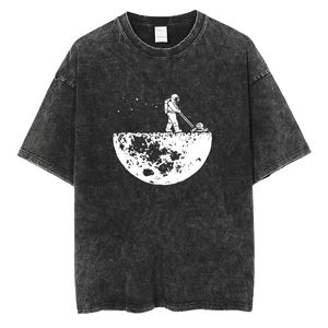 Herren T-Shirts Fun Planet's Clean Astronauts T-Shirt Hochwertige Baumwolle Kurzarm T-Shirts Sommer Mode Streetwear Männer Frauen Kleidung 230731