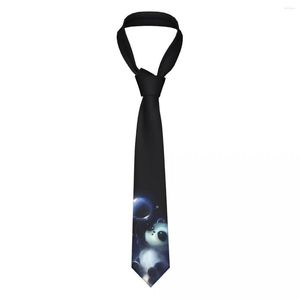 Bow Ties Panda Mężczyźni Komisz Fashion Poliester 8 cm szerokość szyi krawat dla garnitury akcesoria kravat biuro