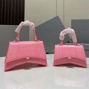 Ampulheta sacoche de luxo designer bolsa feminina alta qualidade preto rosa forma curvada bolsa de viagem preta cor sólida moda lazer bolsas de praia populares C23