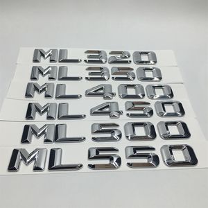 Car Stickers Chrome ML320 ML350 ML400 ML450 ML500 ML550 Rear Trunk Emblem Badge Letters For Mercedes Benz ML Class285K