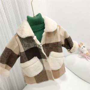 Giacche Ragazze Cappotto di lana Giacca CotoneOutwear Soprabito Pelliccia Caldo Addensare Plus Velluto Inverno Autunno Abbigliamento per bambini di alta qualità x0730