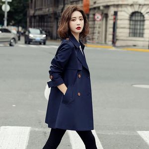 Kvinnors dike rockar Windbreaker Midlängd 2023 Spring and Autumn British Style Lady's Temperament Suit Collar Jacket Coa