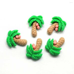 Fiori decorativi 50/100pcs cabochon di palma in resina sfusa Kawaii Flatback Dollhouse Cabs Miniature Cute Beads Beach
