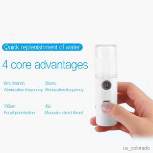 Humidifiers Mini Handheld Face Humidifier 30ml Capacity USB Charging Facial Steamer Spray Water Mist Diffuser Portable Face Humidifier R230801