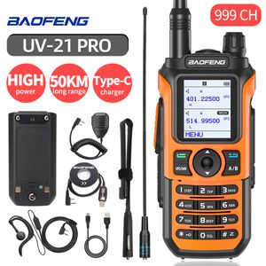 Walkie Talkie Baofeng UV 21 Pro 10W長距離ポータブルハムラジオタイプCアマチュア双方向ラジオUHF VHF 230731