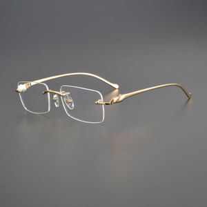 2023 Neue Luxus-Designer-Sonnenbrille der Kajia-Serie, Herren- und Damenmode, randlose Myopielinse, reines Titan-Business-Augenrahmen