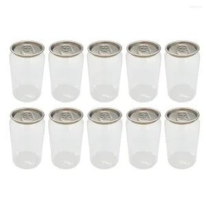 Dinnerware Sets 10 Pcs Storage Containers Transparent Water Bottles Safe Juice PET Packaging Caps Disposable Wrapping Ring-pull