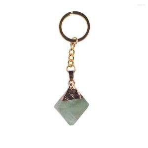 Pendant Necklaces 2023 Natural Raw Rhombus Fluorite Pendant- Plated Gold Women Fashion Gift For Men/Women Couple Pendants