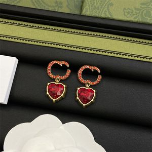 Women Designer Ear Stud Fashion Sparkling Diamond Pearl Ruby Earrings Jewelry For Womens Ladies Luxury Trendy Wedding Party Gifts Dress