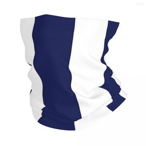 Scarves Navy Blue And White Stripes Vertical Awning Bandana Neck Cover Printed Mask Scarf Headband Outdoor Sports For Men Women
