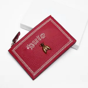 Quatily New Card Holder Women's Multiple Card Slots Leather Ultra-Thin Exquisiteハイエンドウォレットワンピース2倍小さなバックル