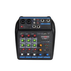 ヘッドフォンイヤホン4チャンネルミキサーDJミキシングコンソールとBluetooth 48V Phantom Power Monitor Karaoke System USB Audio 230801