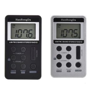 Radio R91A Portable Digital Mini FMAM Mottagare W LCD Display Battery Earphone 230801