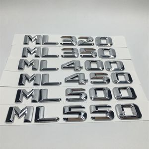 Автомобильные наклейки Chrome ML320 ML350 ML400 ML450 ML500 ML550 Значок эмблемы задних багажников для Mercedes Benz ML Class258y