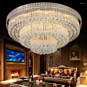 Światła sufitowe Złota okrągła lampa LED Crystal lampa salon sypialnia światło luksusowy el inżynieria ciasto willa