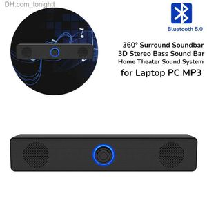 Alto-falantes portáteis Computador poderoso Bluetooth 5.0 Speaker Bar Stereo Bass Speaker 360 Surround Speaker Adequado para PC Laptop Phone Tablet MP3 Z230801